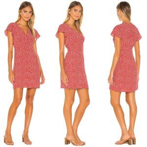 Rails Helena Carmine Daisies Mini Dress Women Small Red Floral Button Up Revolve